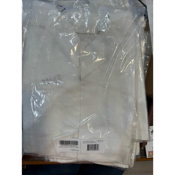 LUNYA NWT $128 Woven Linen Crossback Tank in White - Picture 6 of 8